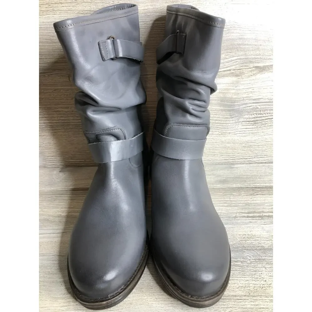 Eric Michael Laguna Grey Women's Mid Calf Pull On Boots Size 40 / 9